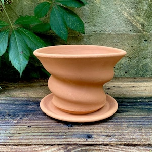 TERRACOTTA FLOWER POT #59 ceramic pottery planter - terra cotta pots for plants - porous red Georgia clay - wheel thrown - one of a kind