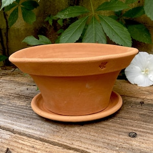 CERAMIC FLOWER POT #49 terracotta clay planter with saucer - for plant lovers - pottery for plants - handmade terracotta - red clay planter