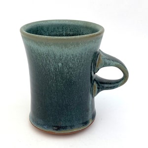 LARGE CERAMIC MUG #55 stoneware coffee cup - blue - wheel thrown - studio pottery - one of a kind