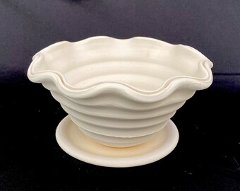 WHITE FLOWER POT #64 earthenware planter white unglazed ceramic