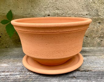 TERRACOTTA PLANTER #80. Porous clay for healthy roots. Handmade. Unique.