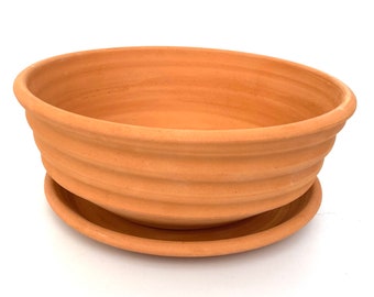 TERRACOTTA PLANTER #124 handmade clay flower pot with saucer tray unglazed porous