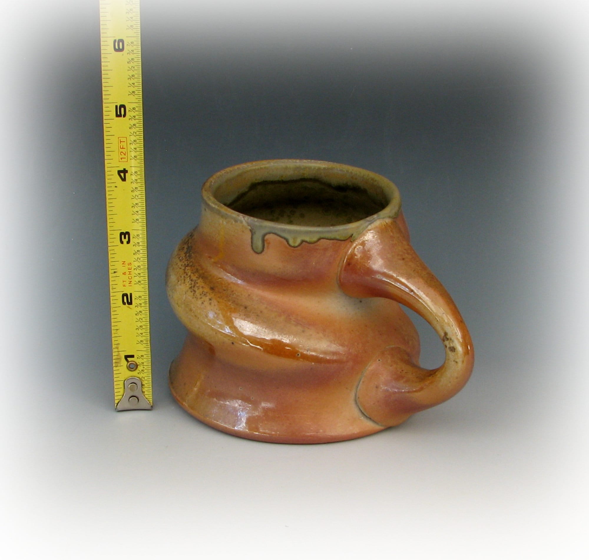 WOOD FIRED MUG 4, Stoneware Mug, Ash Glazed Pottery, Wood Fired