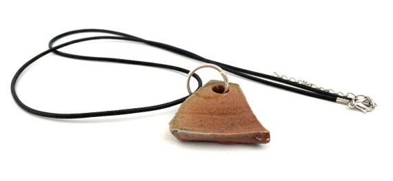 CERAMIC SHARD PENDANT #3 wood fired clay necklace charm