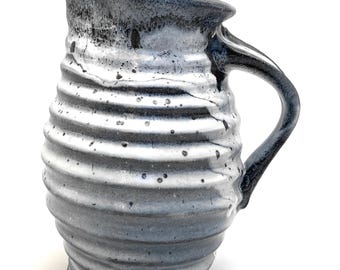 SMALL CERAMIC PITCHER #22 Stoneware clay pitcher that also makes a nice vase. Handmade pottery.