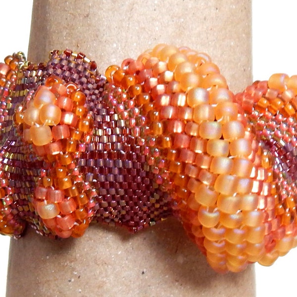 Bubbles Bracelet/ Statement Bracelet/ Orange Gold/Abstracr