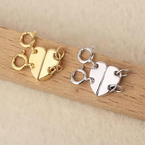 925 Heart Dual Necklace Multi-Chain Connector | Layered Chain Detangler | 18K Gold or Platinum Over Silver | Jewelry Clasp for Two Chains