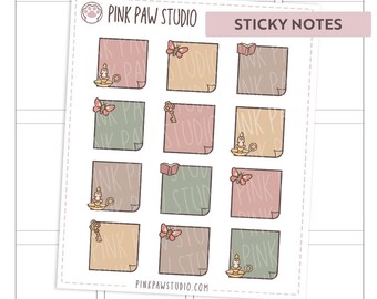 Haunted Library Sticky notes planner sticker sheet, Hobonichi cousin or weeks, Kinbor, A6, Happy planner, Bullet journal.