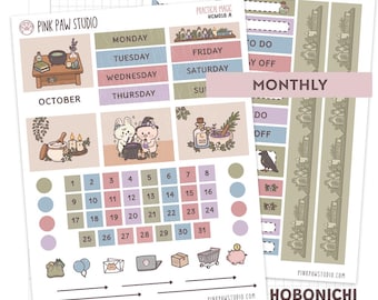Practical Magic Hobonichi Monthly Cousin Kit planner sticker sheets