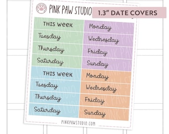 Date Covers - winter Collection (1.3" & 1.5") planner sticker sheet