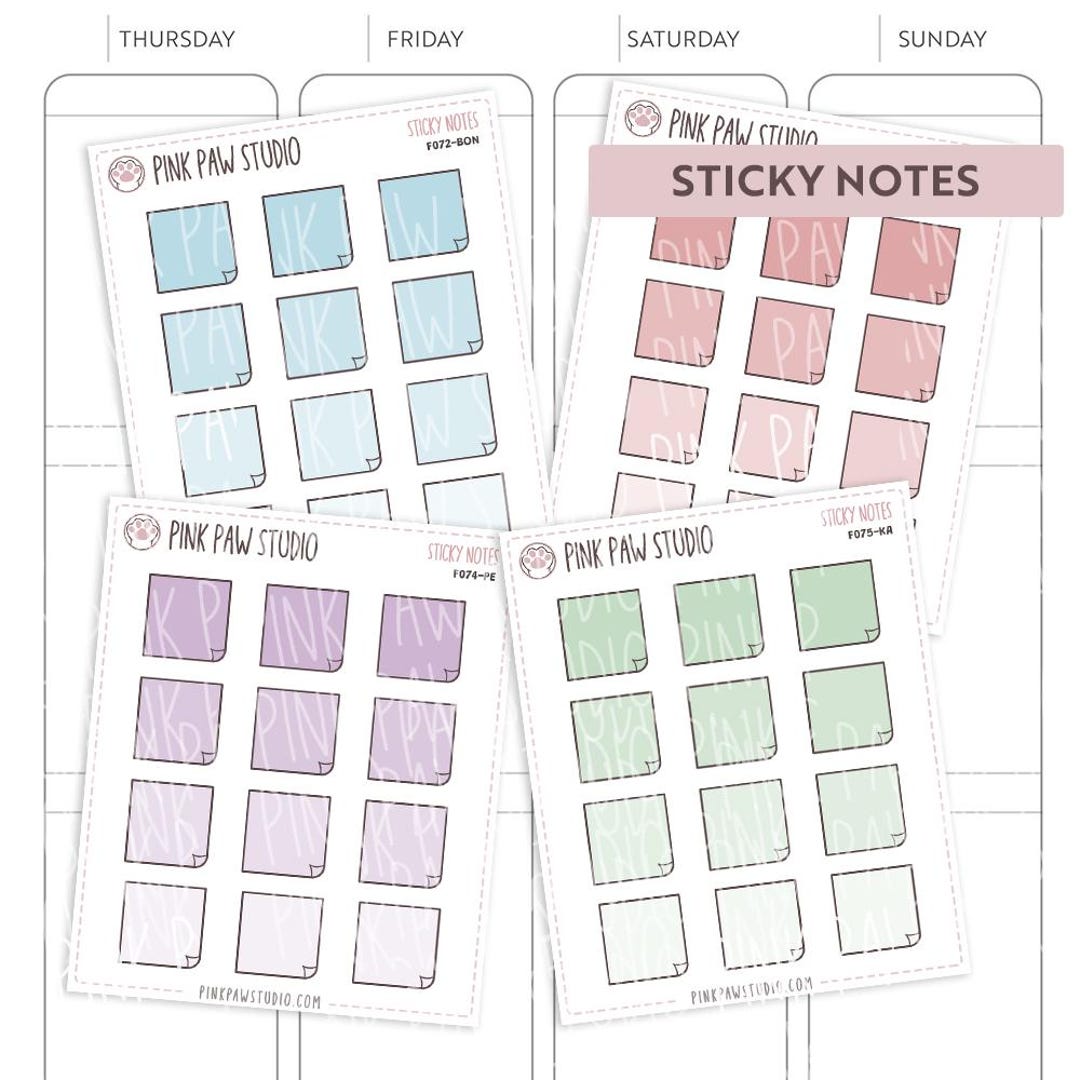 Sticky Notes Planner Sticker Sheet, Hobonichi Cousin or Weeks, Kinbor ...