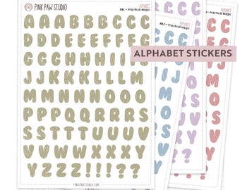 Alphabet -Practical Magic theme planner sticker sheet, Hobonichi, Kinbor, Happy planner, Bullet journal.