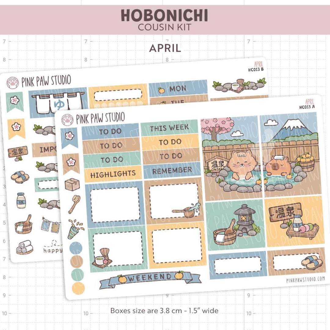 ONSEN Hobonichi Cousin Kit Planner Sticker Sheets, Weekly Deco - Etsy