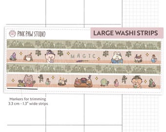 Practical Magic LARGE washi strips sticker sheet, Hobonichi, Kinbor, Happy planner, Bullet journal.