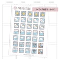 Mix Weather planner sticker sheet, Hand drawn illustrations, Hobonichi cousin or weeks, Kinbor, Happy planner, Bullet journal. product logo