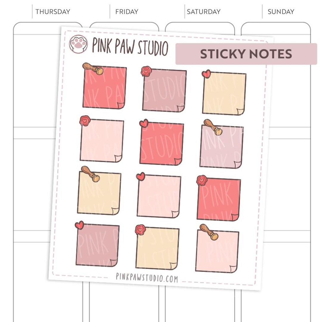 February Sticky Notes Planner Sticker Sheet, Hobonichi Cousin or Weeks ...