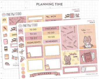 Planning Time Hobonichi Cousin Kit planner sticker sheets, weekly deco