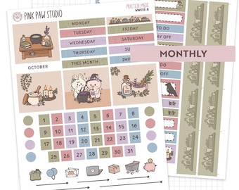 Practical Magic Wonderland 222 Monthly Kit planner sticker sheets