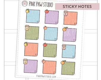 Summer market Sticky notes planner sticker sheet, Hobonichi cousin or weeks, Kinbor, Happy planner, Bullet journal.