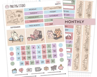 Fitness Wonderland 222 Monthly Kit planner sticker sheets