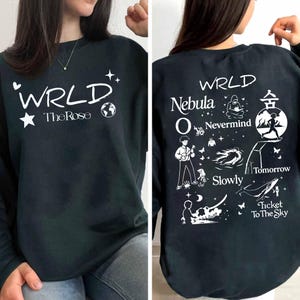 The Rose Once Upon A WRLD Tour in Us Shirt, The Rose 2025 World Tour Shirt, The Rose WRLD Road Map Shirt, The Rose WRLD Album, The Rose Kpop