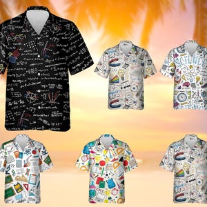 Sciences Hawaiian Shirt for Men, School Summer Beach Shirt, Back to School Physics Teacher Hawaiian Shirt, Mens Button Down Shirt