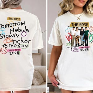 The Rose Once Upon AWRLD Tour 2025 T-Shirt, The Rose WRLD Album Tee, The Rose WRLD Road Map Shirt, The Rose Members Woosung, Dojoon, Hajoon