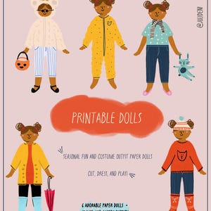 Paper Doll Printable with Clothes, Dress-Up Activity, seasonal clothes, DIY Kids, Dress-Up Dolls with Clothing, Fun for Parties and Decor!