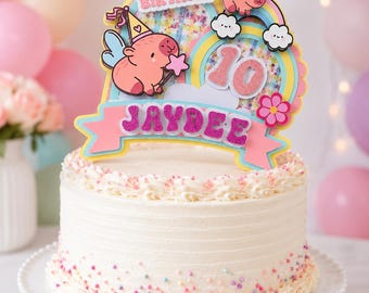 Capibara verjaardagstaarttopper - gepersonaliseerde feestdecoratie