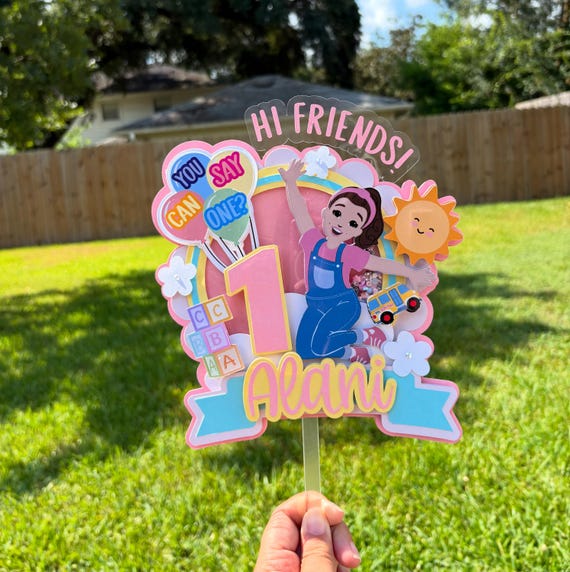 Ms. Rachel Birthday Cake Topper  l Custom Name & Age, Shaker Decoration | cupcake toppers
