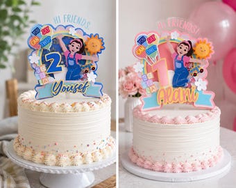 Ms. Rachel Birthday Cake Topper  l Custom Name & Age, Shaker Decoration | cupcake toppers