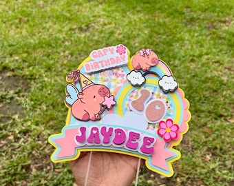 Capybara Birthday Cake Topper - Personalized Party Decor