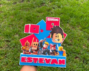Personalized Roblox Cake Topper – Gamer Birthday Party Decor