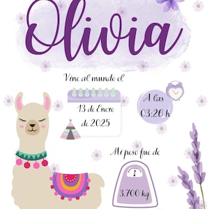 Customizable digital birth sheet (BIRTHDAY)