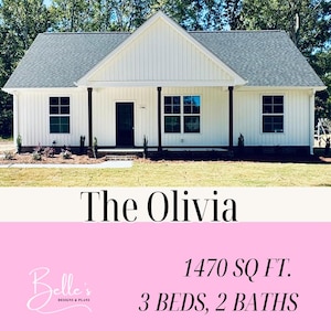 1470 sqft The Olivia House Plan - 3 bedden, 2 badkamers