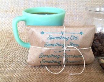 Rustic Spring Bridal Shower / Wedding Favors. Coffee favors. Freshly roasted, gourmet, unique. Set of 32