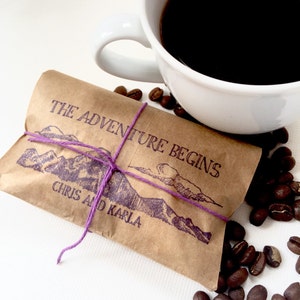 Rustic Wedding Favors. Freshly roasted coffee favors with custom stamp. Made to order. Set of 50. image 2
