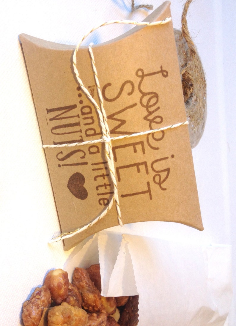 Cute Bridal Shower Favors..love is Sweet and a Little NUTS. Etsy