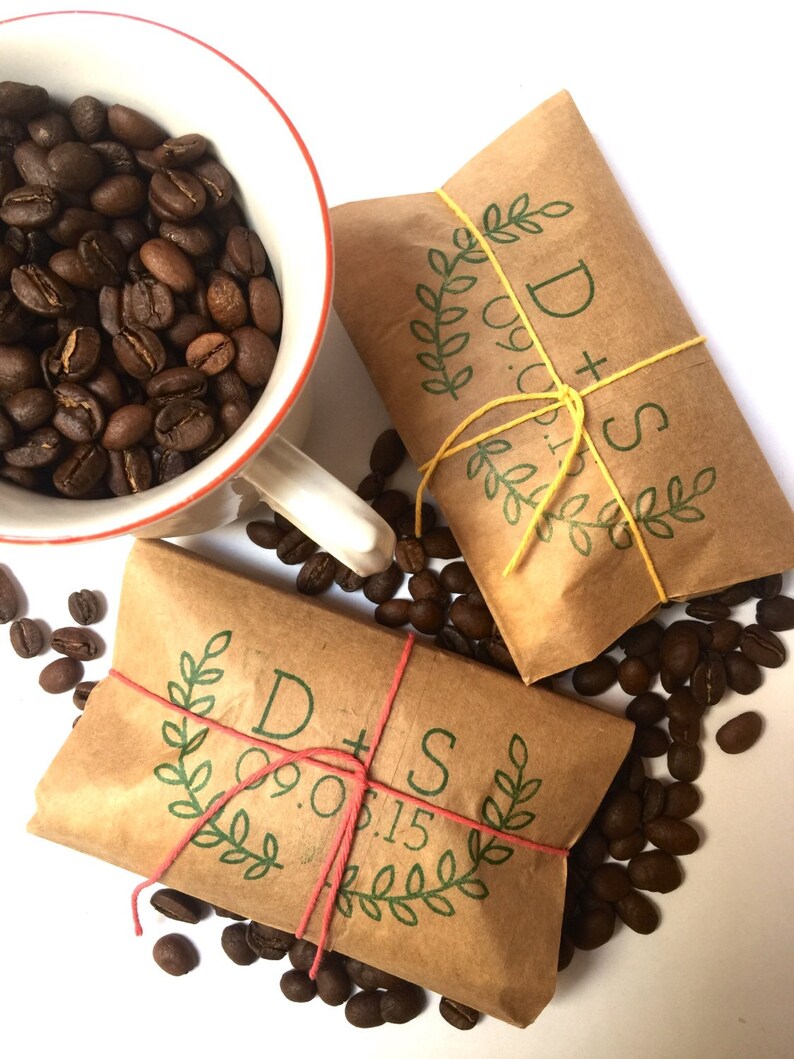 Rustic Wedding Favors. Freshly roasted coffee favors with custom stamp. Made to order. Set of 50. image 4