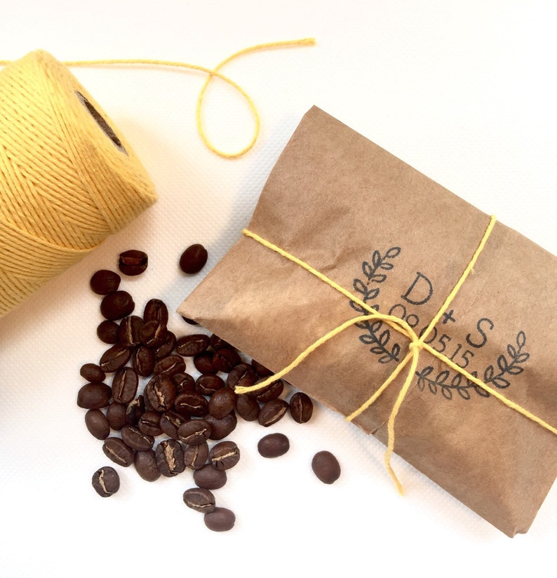 Rustic Wedding Favors. Freshly roasted coffee favors with custom stamp. Made to order. Set of 50. image 1