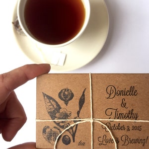 Favores de boda de té // regalos de boda rústicos de invierno // personalizados // orgánicos // ecológicos // únicos ... conjunto de 20 imagen 3