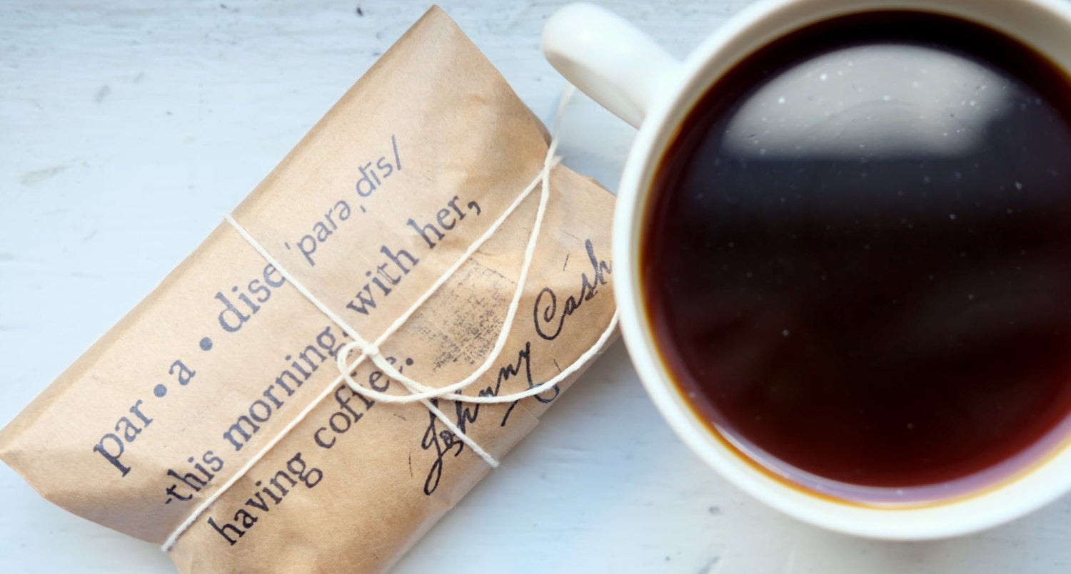 Rustic Hand Stamped Coffee Bags
