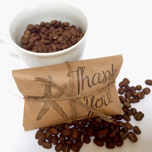 Rustic Wedding Favors. Freshly roasted coffee favors with custom stamp. Made to order. Set of 50. image 3