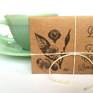 Favores de boda de té // regalos de boda rústicos de invierno // personalizados // orgánicos // ecológicos // únicos ... conjunto de 20 imagen 2