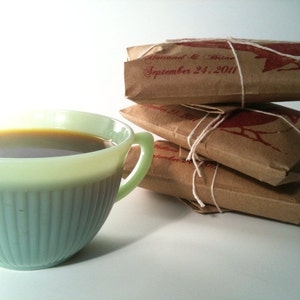 100 Custom Coffee Wedding Favors. Freshly Roasted Coffee Favors. Hand-Stamped. Made to Order. Unique to you. image 2