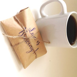 Ready to Ship Wedding Favors. Coffee wedding favors. Freshly roasted and Unique. Love is Brewing Set of 20. image 4