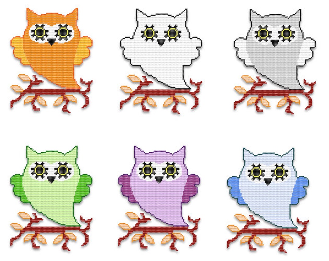 Plastic Canvas Boo Hoot Wall Hangings PDF FORMAT Instant Download - Etsy