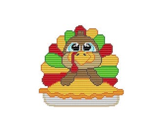 Plastic Canvas Turkey Pot Pie Wall Hanging  Instant Download PDF FORMAT