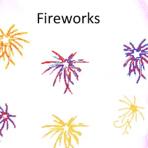 Plastic Canvas FireWorks Wall Hanging Instant Download