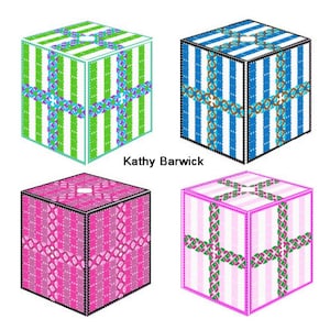 Plastic Canvas EZ PC Tissue Box Cover Patroon Set Twee Direct downloaden